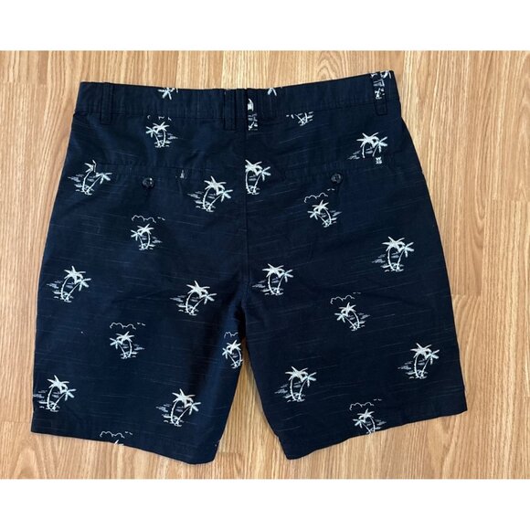 West49 Mens Mid-Length Navy Palm Tree Print Shorts Size 34 - Picture 5 of 6